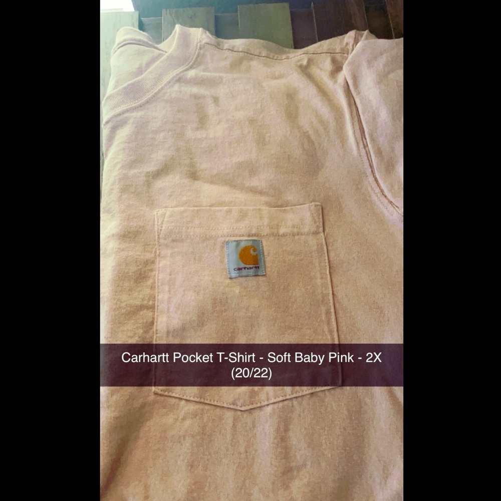 Carhartt T-Shirt - Light Baby Pink - Size 2X (20/22)